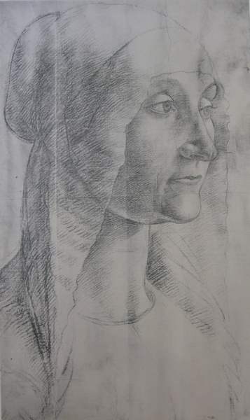 Study of the Head of an elderly woman